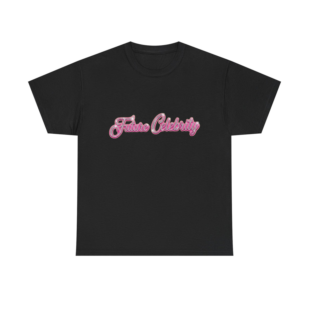 Future Celebrity T-Shirt — Pink Script Graphic Tee for Aspiring Stars